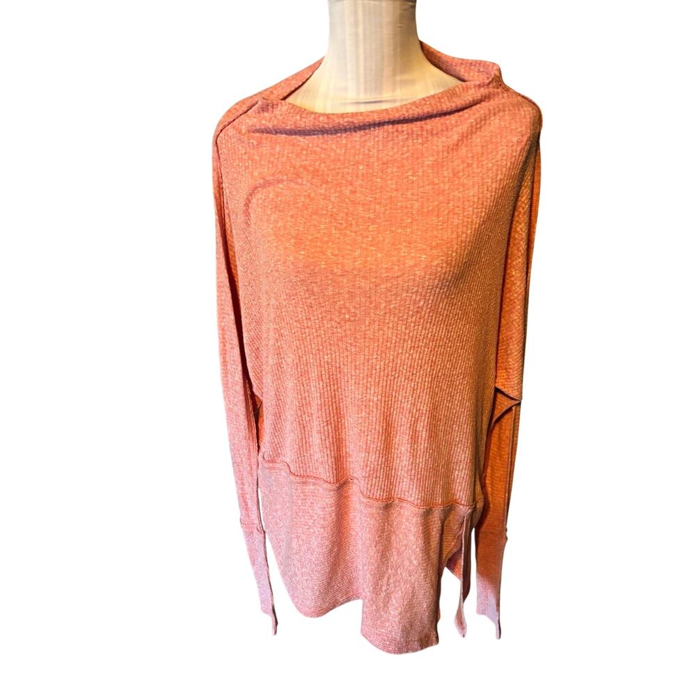 We The Free Pink Solid Knit Cowl Neck Long Sleeve Sweater Size S